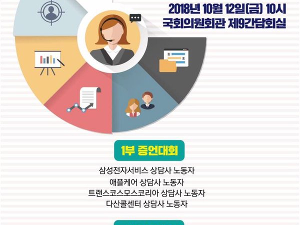 콜센터 노동자 국회 증언대회 2018년 10월 12일(금)