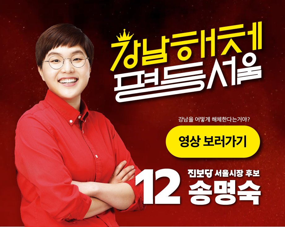 평등의 반대말은 강남(江南)이다 - 진보당 서울시장후보 송명숙 12번