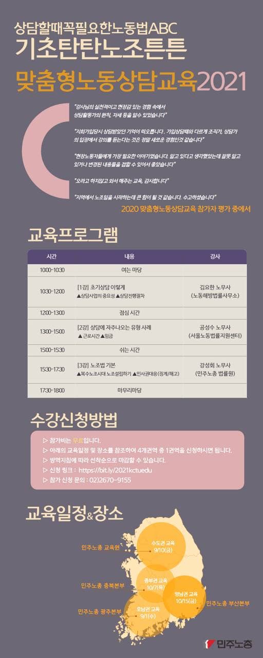 찾아가는 2021맞춤형 노동상담교육